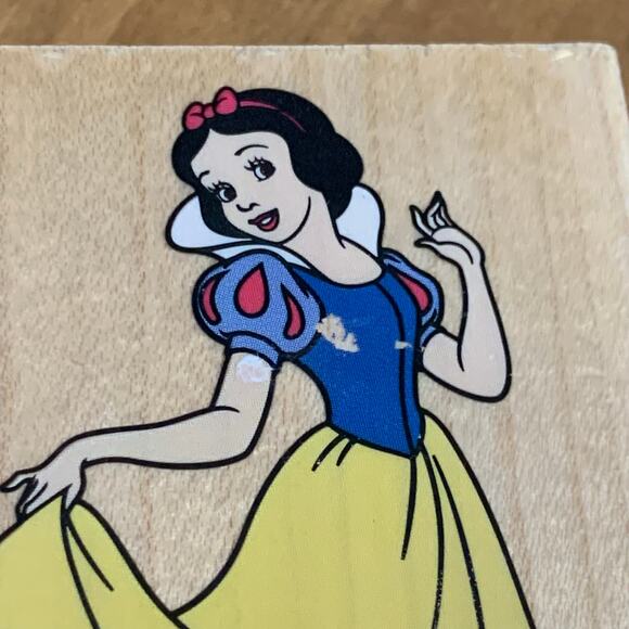 Disney Snow White Rubber Stamp All Night Media Wood Base - Picture 3 of 8